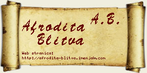Afrodita Blitva vizit kartica